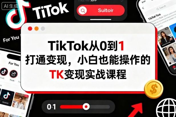 TikTok从0到1打通变现，小白也能操作的TK变现实战课程-新时光资源网