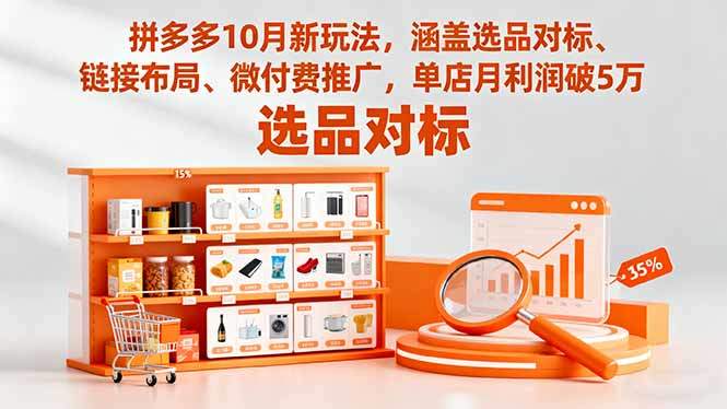 拼多多10月新玩法，涵盖选品对标、链接布局、微付费推广，单店月利润破5万-新时光资源网