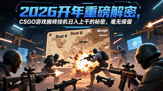 2026开年重磅解密，CSGO游戏搬砖挂机日入上千的秘密，毫无保留-新时光资源网
