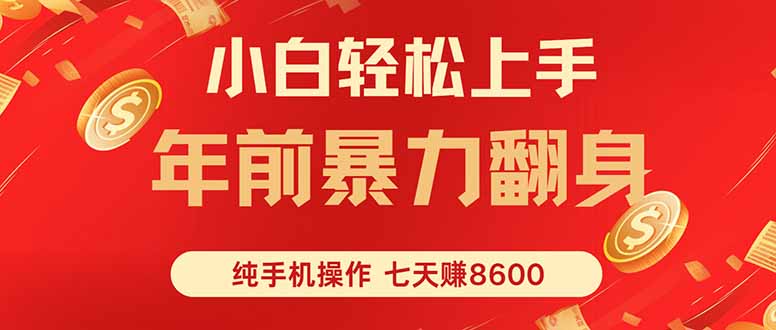 七天狂赚8600，小白纯手机操作，日入1000+-新时光资源网