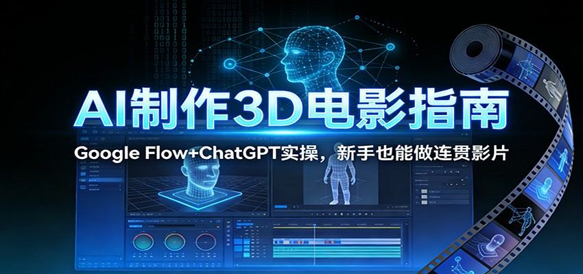 AI制作3D电影指南：Google Flow+ChatGPT实操，新手也能做连贯影片-新时光资源网