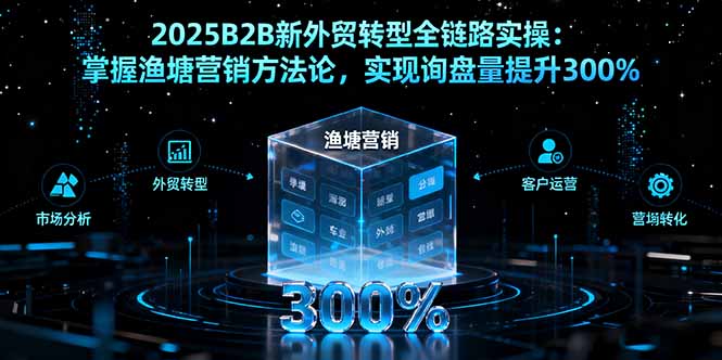 2025B2B新外贸转型全链路实操：掌握渔塘营销方法论，实现询盘量提升300%-新时光资源网