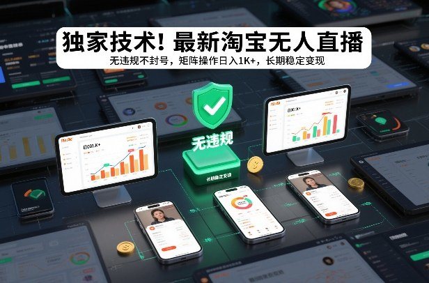 独家技术！最新淘宝无人直播：无违规不封号，矩阵操作日入1K+，长期稳定变现【揭秘】-新时光资源网