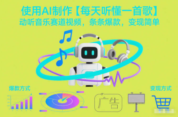 使用AI制作【每天听懂一首歌】动听音乐赛道视频,条条爆款,变现简单-新时光资源网