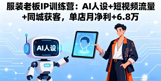 服装老板IP训练营:AI人设+短视频流量+同城获客,单店月净利+6.8万-新时光资源网