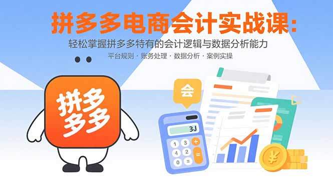 拼多多电商会计实战课：轻松掌握拼多多特有的会计逻辑与数据分析能力-新时光资源网