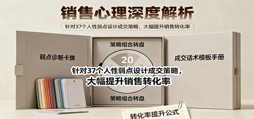 销售心理深度解析：针对37个人性弱点设计成交策略，大幅提升销售转化率！-新时光资源网