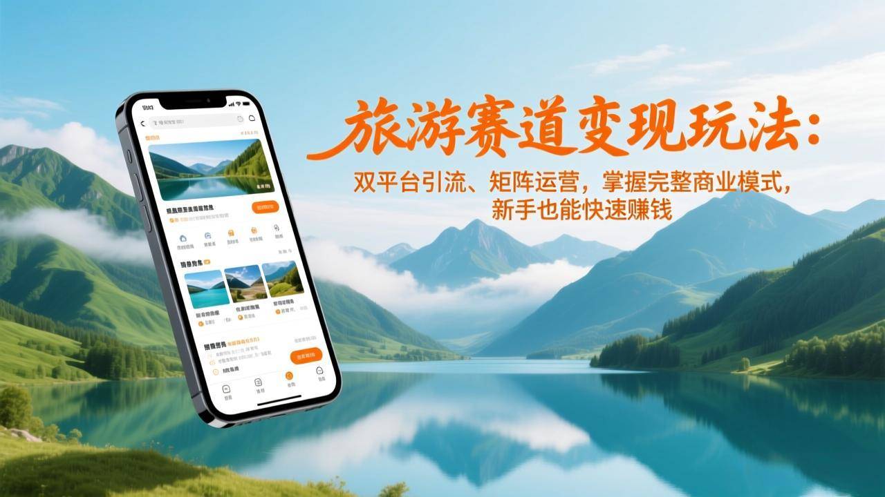 旅游赛道变现玩法：双平台引流、矩阵运营，掌握完整商业模式，新手也能快速赚钱-新时光资源网