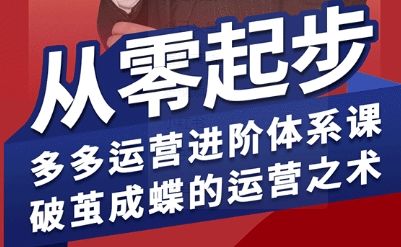 拼多多运营进阶系统课，从零起步，多多运营进阶体系课，破茧成蝶的运营之术-新时光资源网
