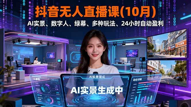 抖音无人直播课(10月-新时光资源网