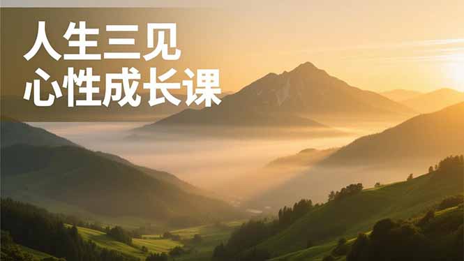人生三见心性成长课，见天地众生自己，搞透人性安顿身心，活出清晰自我，内在富足无价-新时光资源网