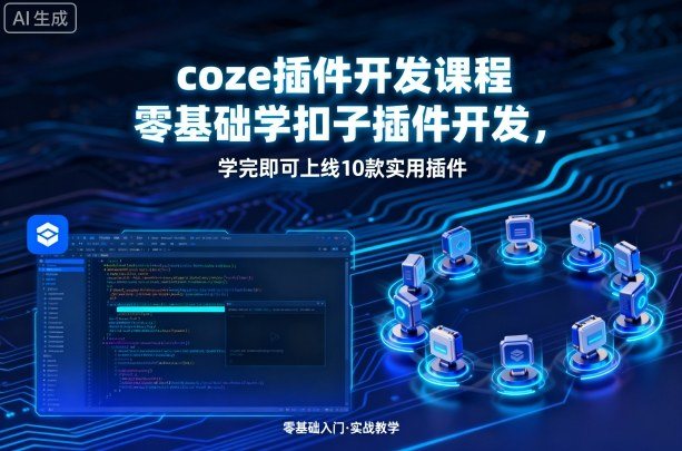 coze插件开发课程，零基础学扣子插件开发，学完即可上线10款实用插件-新时光资源网