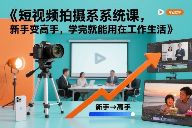 短视频拍摄系统课,新手变高手,学完就能用在工作生活-新时光资源网