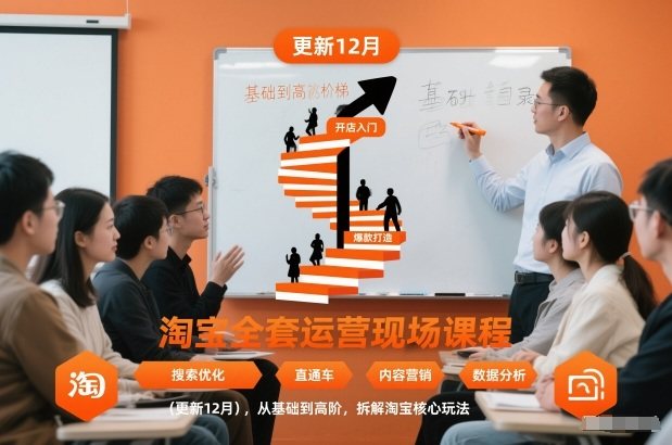淘宝全套运营现场课程(更新12月)，从基础到高阶，拆解淘宝核心玩法-新时光资源网