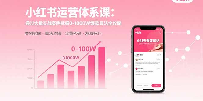 小红书运营体系课：通过大量实战案例拆解0-1000W爆款算法全攻略-新时光资源网