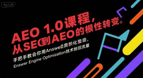 AEO 1.0 课程，从SEO到AE0的基命性转变，手把手教会你用AnswerEngineOptimization技术抢回流量(更新)-新时光资源网