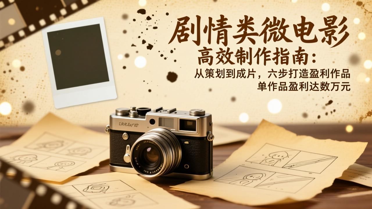 剧情类微电影高效制作指南：从策划到成片，六步打造盈利作品，单作品盈利达数万元-新时光资源网