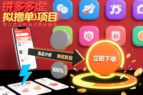 拼多多虚拟撸单项目，跳过选品和测试直接撸单-新时光资源网