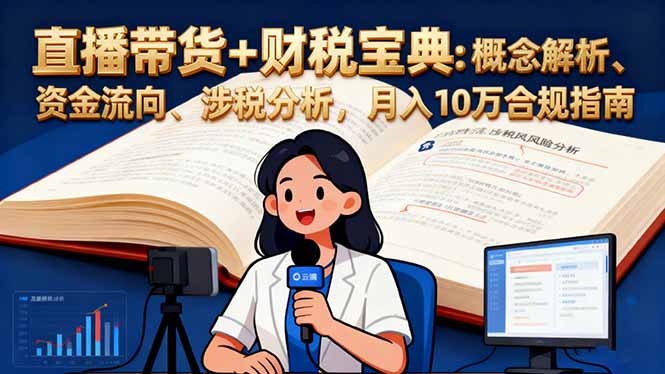 直播带货+财税宝典:概念解析、资金流向、涉税分析,月入10万合规指南-新时光资源网