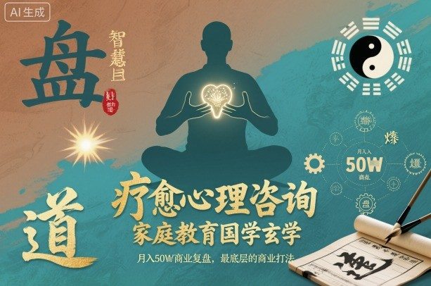 疗愈心理咨询,家庭教育国学玄学,月入50个商业复盘,最底层的商业打法-新时光资源网