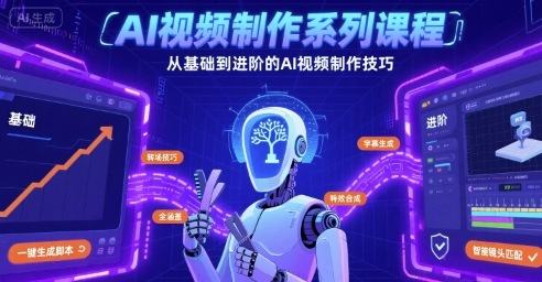 AI视频制作系列课程，从基础到进阶的AI视频制作技巧全涵盖-新时光资源网