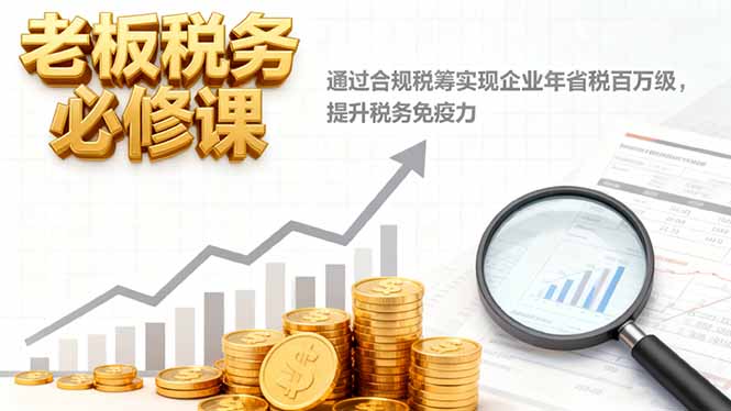 老板税务必修课,通过合规税筹实现企业年省税百万级,提升税务免疫力-新时光资源网