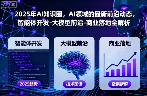 2025年AI知识圈，AI领域的最新前沿动态，智能体开发-大模型前沿-商业落地全解析-新时光资源网