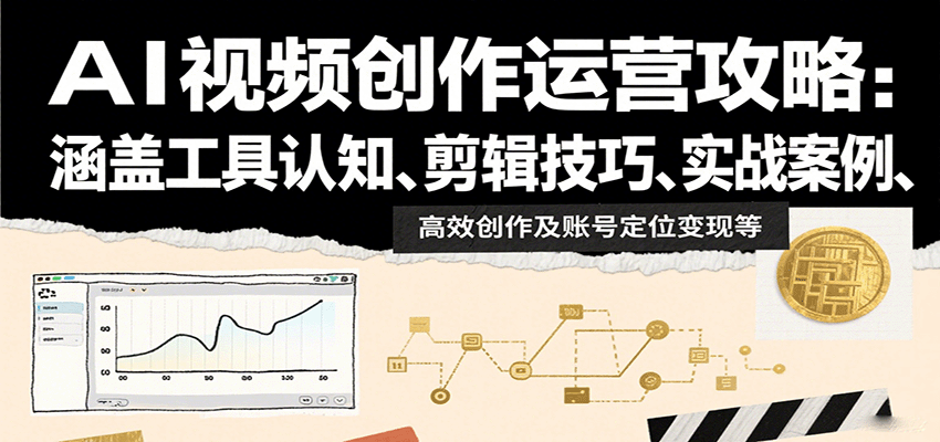 AI视频创作运营攻略：涵盖工具认知、剪辑技巧、实战案例、高效创作及账号定位变现等-新时光资源网