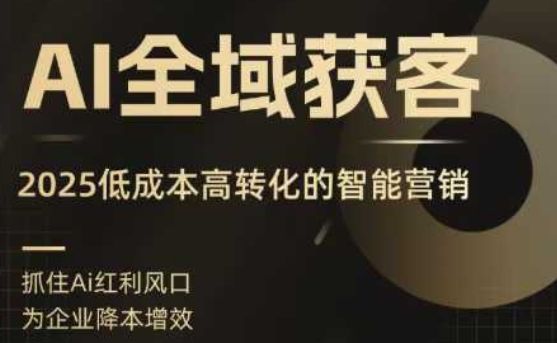 AI全域获客实训营，2025低成本高转化的智能营销，精准找客，高效营销-新时光资源网