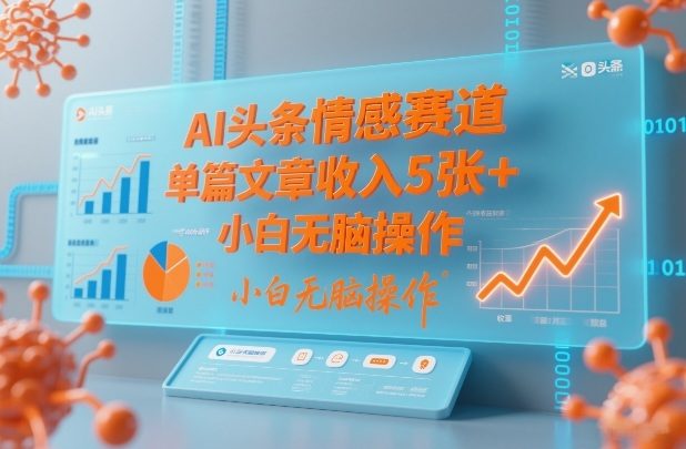AI头条情感赛道，单篇文章收入5张+，小白无脑操作-新时光资源网