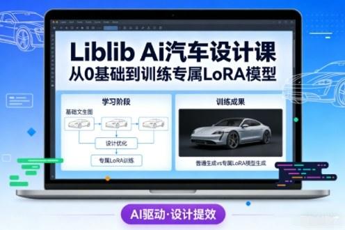 Liblib Ai汽车设计课，从0基础文生图，到教你训练专属设计和风格LoRA模型-新时光资源网