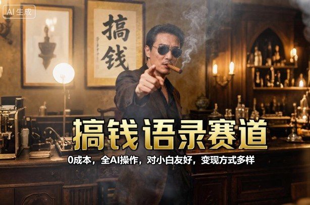 搞钱语录赛道，0成本，全AI操作，对小白友好，变现方式多样-新时光资源网