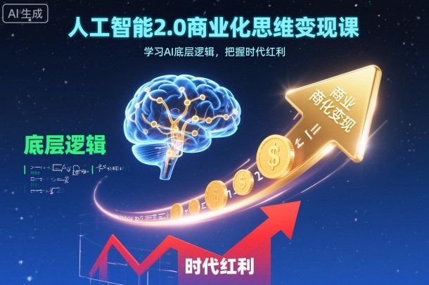 人工智能2.0商业化思维变现课,学习AI底层逻辑,把握时代红利-新时光资源网
