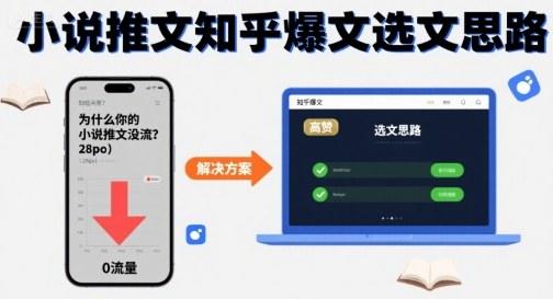 为什么你的小说推文没流量？小说推文知乎爆文选文思路-新时光资源网