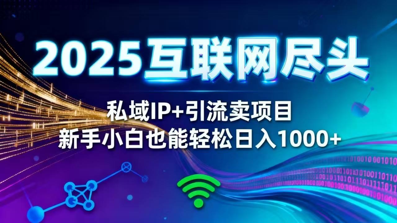 2025网创尽头王炸项目！私域 IP + 精准引流，新手小白在家躺赚日入 1000+-新时光资源网