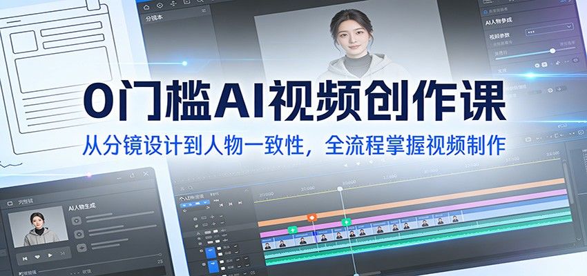 0门槛AI视频创作课：从分镜设计到人物一致性，全流程掌握视频制作-新时光资源网