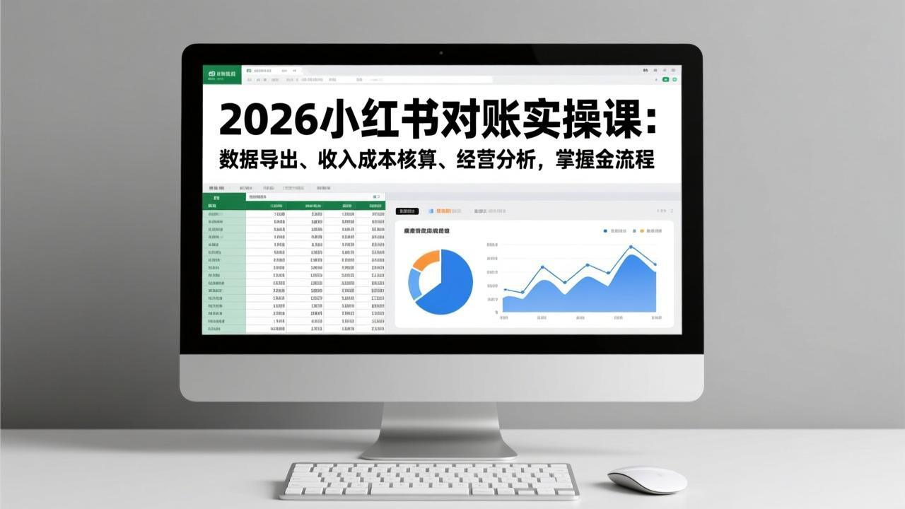 2026小红书对账实操课：数据导出、收入成本核算、经营分析，掌握全流程-新时光资源网