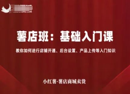 小红薯薯店商城卖货，基础入门课，教你如何进行店铺开通、后台设置、产品上传等入门知识-新时光资源网