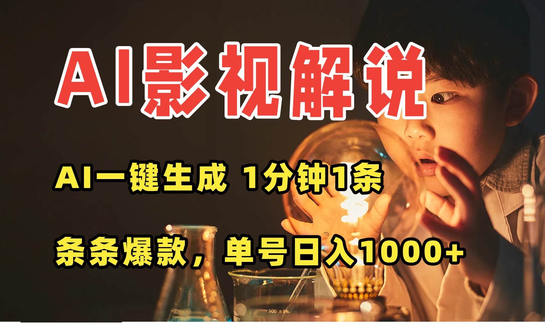 AI一键生成影视解说视频，无需剪辑1分钟1条，条条爆款，多平台变现日入…-新时光资源网