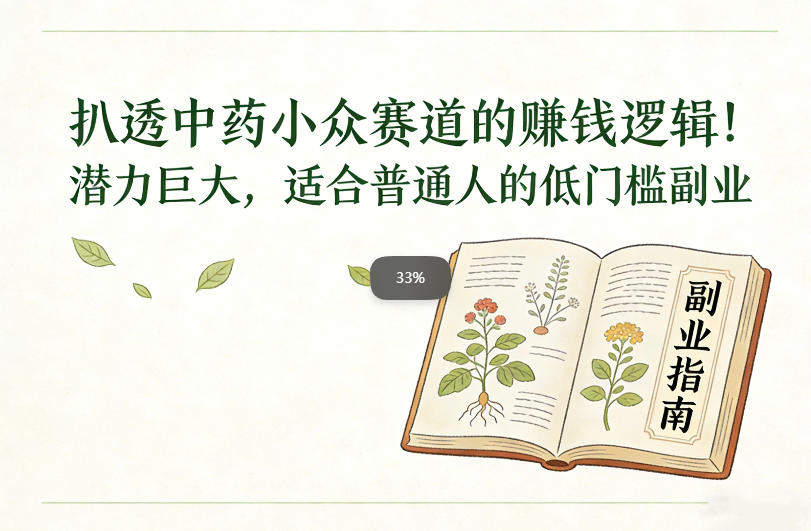 扒透中药小众赛道的賺米逻辑，潜力巨大，适合普通人的低门槛副业-新时光资源网