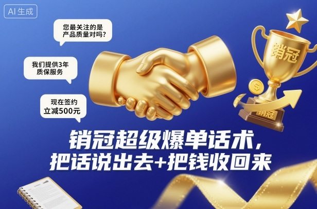 销冠超级爆单话术，把话说出去+把钱收回来-新时光资源网