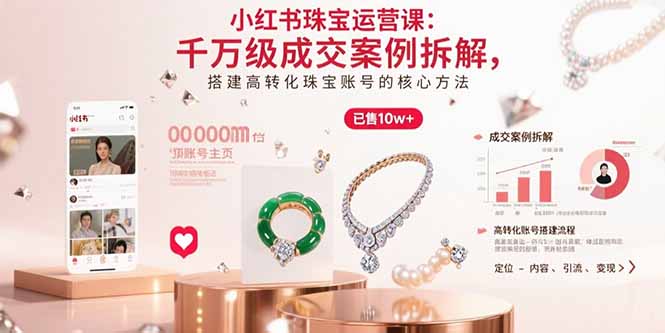 小红书珠宝运营课：千万级成交案例拆解，搭建高转化珠宝账号的核心方法-新时光资源网