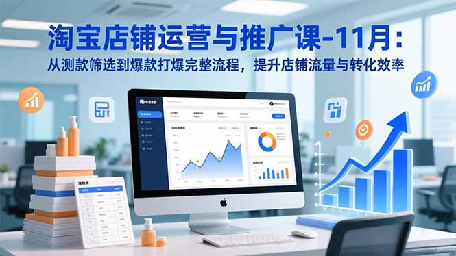 淘宝店铺运营与推广课-11月：从测款筛选到爆款打爆完整流程，提升店铺流量与转化效率-新时光资源网