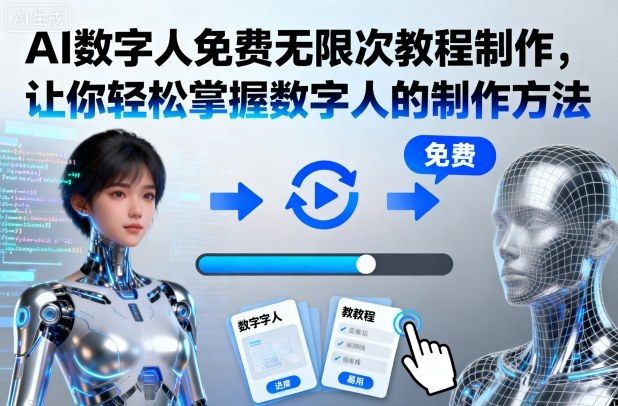 AI数字人免费无限次教程制作，让你轻松掌握数字人的制作方法-新时光资源网