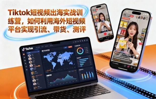 Tiktok短视频出海实战训练营，如何利用海外短视频平台实现引流、带货、测评-新时光资源网