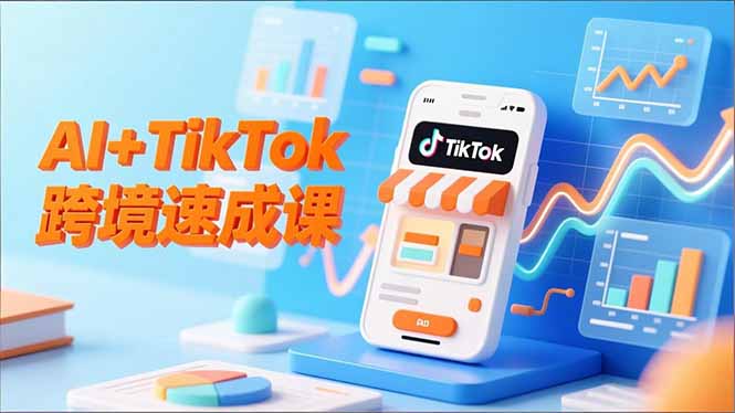 AI+TikTok跨境速成课，智能翻译、店铺定位、流程拆解，7天高效上线运营-新时光资源网