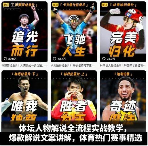 体坛人物解说全流程实战教学，爆款解说文案讲解，体育热门赛事精选-新时光资源网