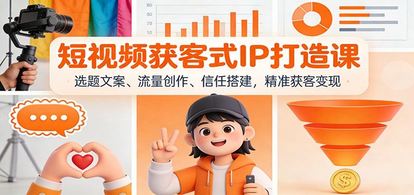 短视频获客式IP打造课：选题文案、流量创作、信任搭建，精准获客变现-新时光资源网