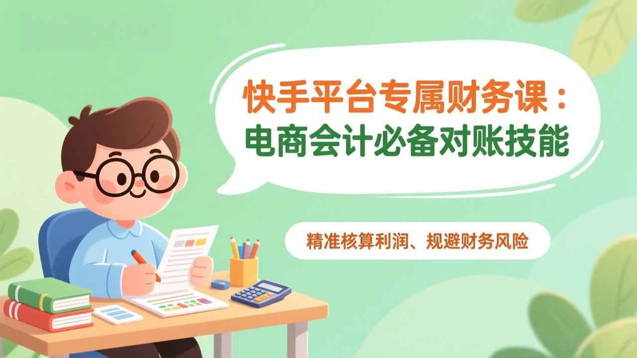 快手平台专属财务课：电商会计必备对账技能，精准核算利润、规避财务风险-新时光资源网