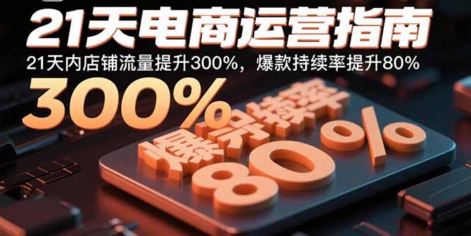 21天电商运营指南：21天内店铺流量提升300%，爆款持续率提升80%-新时光资源网